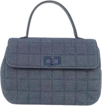 Chanel Pre-owned Denim Schoudertas - Dames - Vintage Handtas - Blauw - ONE Size - Denim - Vintage