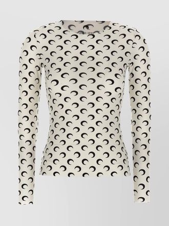 Marine Serre jersey imprim&eacute; lune seconde peau t-shirt