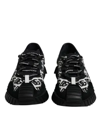 Dolce & Gabbana Black Logo Lace Up Low Top NS1 Sneakers Mens Shoes (Pre-Owned)