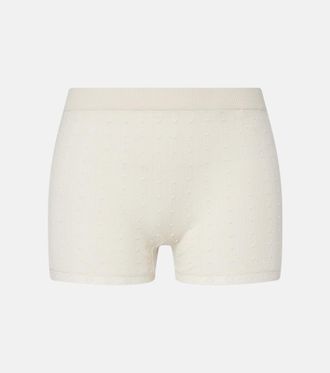 Gucci Lace-trimmed wool micro shorts