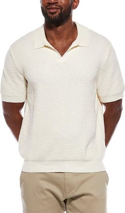 Madewell Waffle Knit Johnny Collar Polo Sweater