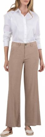 Kut from the Kloth Meg Linen Wide Leg Pants In Khaki