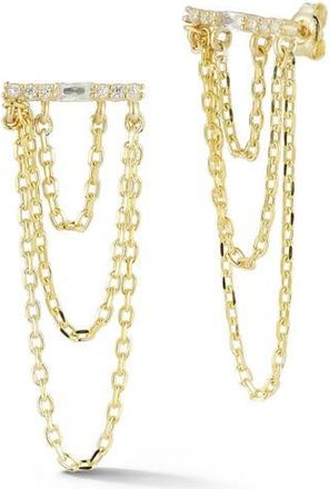 Glaze Jewelry Cubic Zirconia Triple Chain Drop Earrings in Gold at Nordstrom Rack
