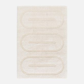 Sweeek Alfombra Interior Con Motivos Geom&eacute;tricos Crema