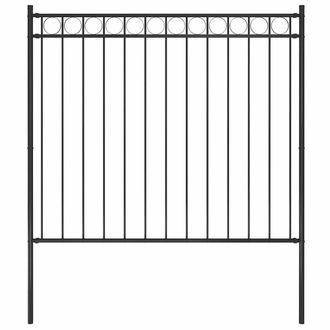 Berkfield Home Garden Fence Steel 1.7x1.5 m Black