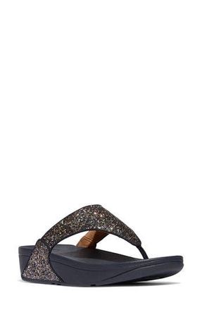 FitFlop Lulu Glitter Post Toe Wedge Sandal in Midnight Navy Mix at Nordstrom Rack, Size 10