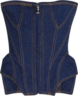 Vivienne Westwood denim cobrax corset - women - Cotton/Linen/Flax - 46 - Blue