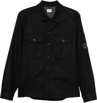 C.P. Company Overshirt - Heren - Zomerjassen - Zwart - L - Wol - Jassen