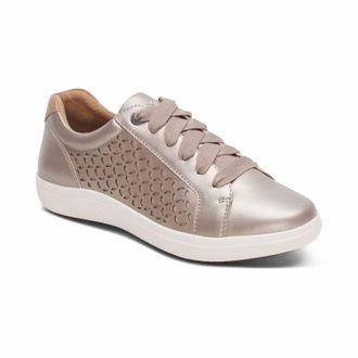 Aetrex Womens Courtney Lace-Up Sneaker In White