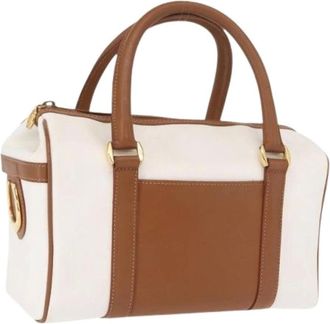 Gucci Pre-owned Handbags, female, White, Size: ONE SIZE Pre-owned Micro GG Supreme Hand Bag PVC White Gold