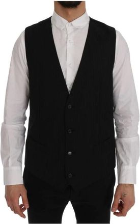 Dolce & Gabbana Heren, Pakken, Zwart, Maat: XL Wol