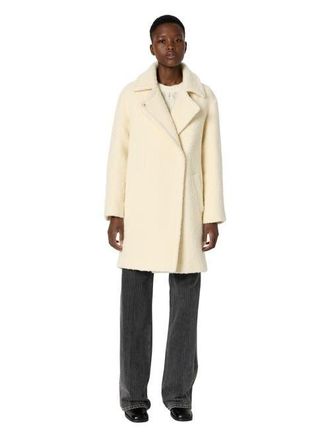 Gerard Darel Maiwenn Boucl&eacute; Mid-Length Coat in Ecru at Nordstrom, Size Medium