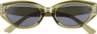 BP. 50mm Oval Sunglasses in Clear Green at Nordstrom