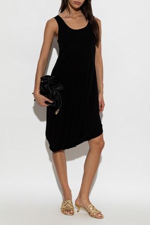 Loewe Asymmetrical Dress With Draping, Womens, Black