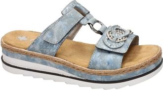 Rieker Schoenen, Dames, Blauw, 38 EU, Su&egrave;de, V7986-12 Plateau Slipper