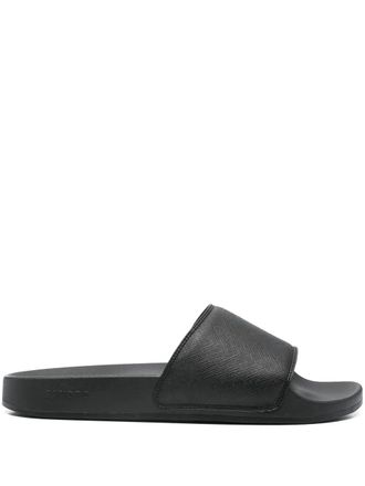 Sandro logo-print slides - men - Rubber/Polyurethane/Polyurethane - 41 - Black
