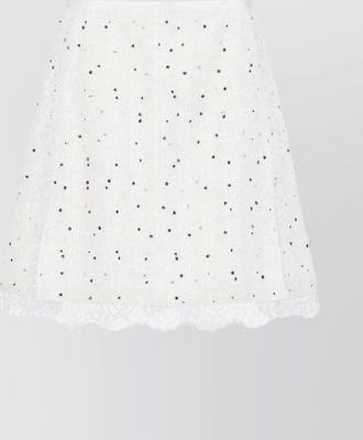 Giambattista Valli polka dot a-line skirt with lace trim