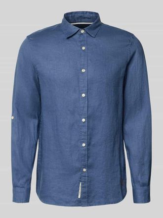 Scotch & Soda Regular Fit Leinenhemd aus reinem Leinen Modell CORE in Jeansblau, Gr&ouml;&szlig;e XXL