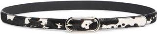 Nordstrom Rack Animal Print Genuine Calf Hair & Faux Leather Belt in Black- White Cow at Nordstrom Rack, Size X-Small
