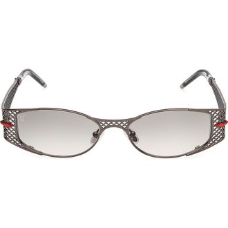 Christian Louboutin 55mm Gradient Oval Sunglasses in Gunmetal /Crystal Black at Nordstrom