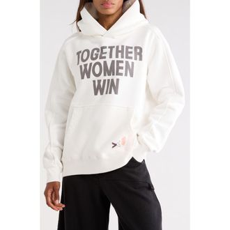 Free People TOGETHXR x FP Movement Together Women Win Graphic Hoodie in White at Nordstrom Rack, Size Medium