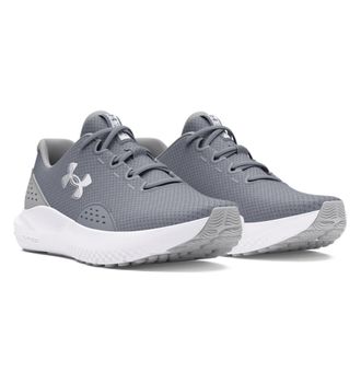 Under Armour Laufschuh UNDER ARMOUR UA Charged Surge 4, Herren, Gr. 43, weiss (steel, mod gray, wei&szlig;), Synthetik, Textil, Schuhe Laufschuh