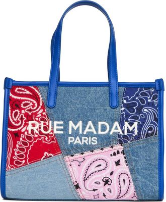 Rue Madam Tassen, Dames, Blauw, ONE Size, Katoen, Paisley Mini Tote
