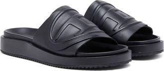 Diesel Sa-Slide D Oval W logo-embossed slides - women - Other fibres - 38.5 - Black