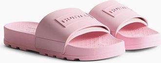 Hunter Womens Hunter Core Embossedr Polyurethane Womens Parfait Pink Slides - Size: 7