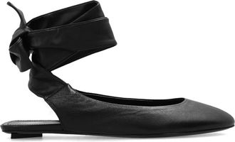 The Attico Cloe leren ballerinas - Dames - Ballerinas - Zwart - 36 EU - Leer - Schoenen