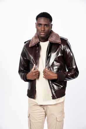 Freaky Nation Lederjacke FREAKY NATION Mr. Gloss-FN, Herren, Gr. L(48), braun (coffee), 100% Leder, Jacken Lederjacke
