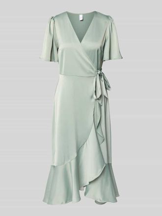 Vero Moda Cocktailkleid mit Volantsaum Modell THEA in Gruen, Gr&ouml;&szlig;e 34