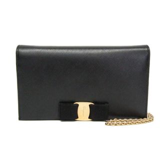 Ferragamo Vara Leather Chain/Shoulder Wallet (Pre-Owned)