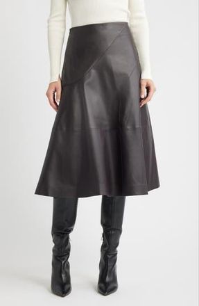 BOSS Sevani A-Line Leather Skirt in Dark Carmine at Nordstrom Rack, Size 4