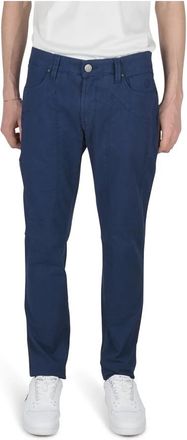 Jeckerson Slim Fit Blauwe Geruite Zomerbroek - Heren - Slim Fit Broeken - Blauw - W32 - Katoen - Broeken