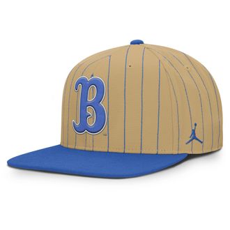 Nike Mens UCLA Primetime Pin Stripe 2-Tone Jordan Brand Dri-FIT College Adjustable Hat in Yellow | JC1209SIUCL-5YX