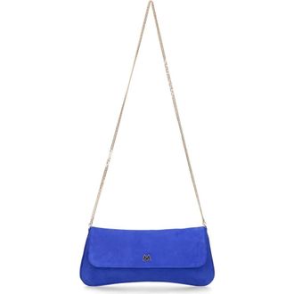 Ursula Mascar&oacute; Medium Leather Clutch With Cross Body Chain Strap in Electric Blue at Nordstrom