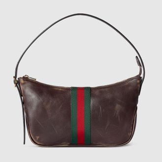 Gucci Lunetta Small Crossbody Bag, Brown, Leather