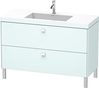 Duravit Lavabo Para Muebles Duravit Brioso C-bonded Con Base De 120,0x48,0 Cm, 2 Extra&iacute;bles, Sin Rebosadero, Con Banco Para Grifos, 1 Agujero Para Grifos, Col
