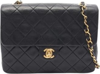 Chanel Pre-owned Mini Matelasse 20 Lambskin Schoudertas - Dames - Vintage Schoudertas - Zwart - ONE Size - Leer - Vintage