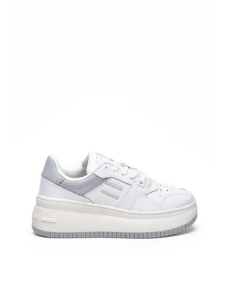 Tommy Jeans White Flatform Patent Sneakers