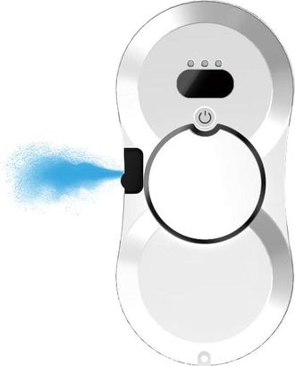 No Brand Robot Limpiacristales Con Pulverizador De Agua Ultras&oacute;nico, 70 Mm De Grosor, Mopa Doble Giratoria Y Cuerda De Seguridad