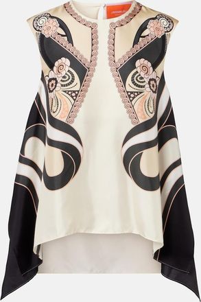 La DoubleJ Top San Carlo de sarga de seda estampado