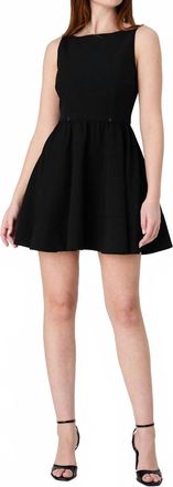 French Connection Azra Twill Low Back Mini Dress In Black