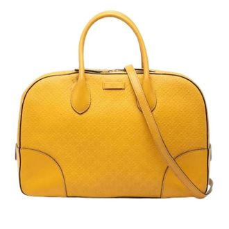 Gucci Pre-owned Weekend Bags, female, Yellow, Size: ONE SIZE Pre-owned Leather Weekend Bag