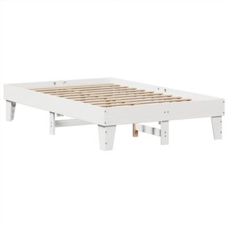 Berkfield Home Durable Bed Frame Frame White 120x190 cm Small Double Solid Wood Pine