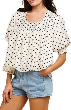Ciebon Tallulah Polka Dot Top in White at Nordstrom Rack, Size X-Small