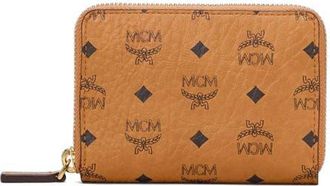 MCM Zip Wallet in Visetos Original in Cognac at Nordstrom