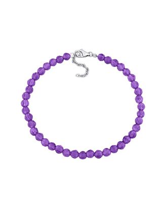 Rina Limor Silver 6.50 Ct. Tw. Amethyst Bead Bracelet