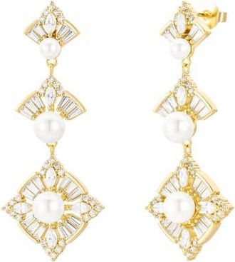 Untamed Petals Margaux Pearl Drop Earrings in Gold at Nordstrom